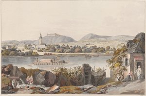 © Austrian National Library; Ferry between Mautern and Förthof, 1810